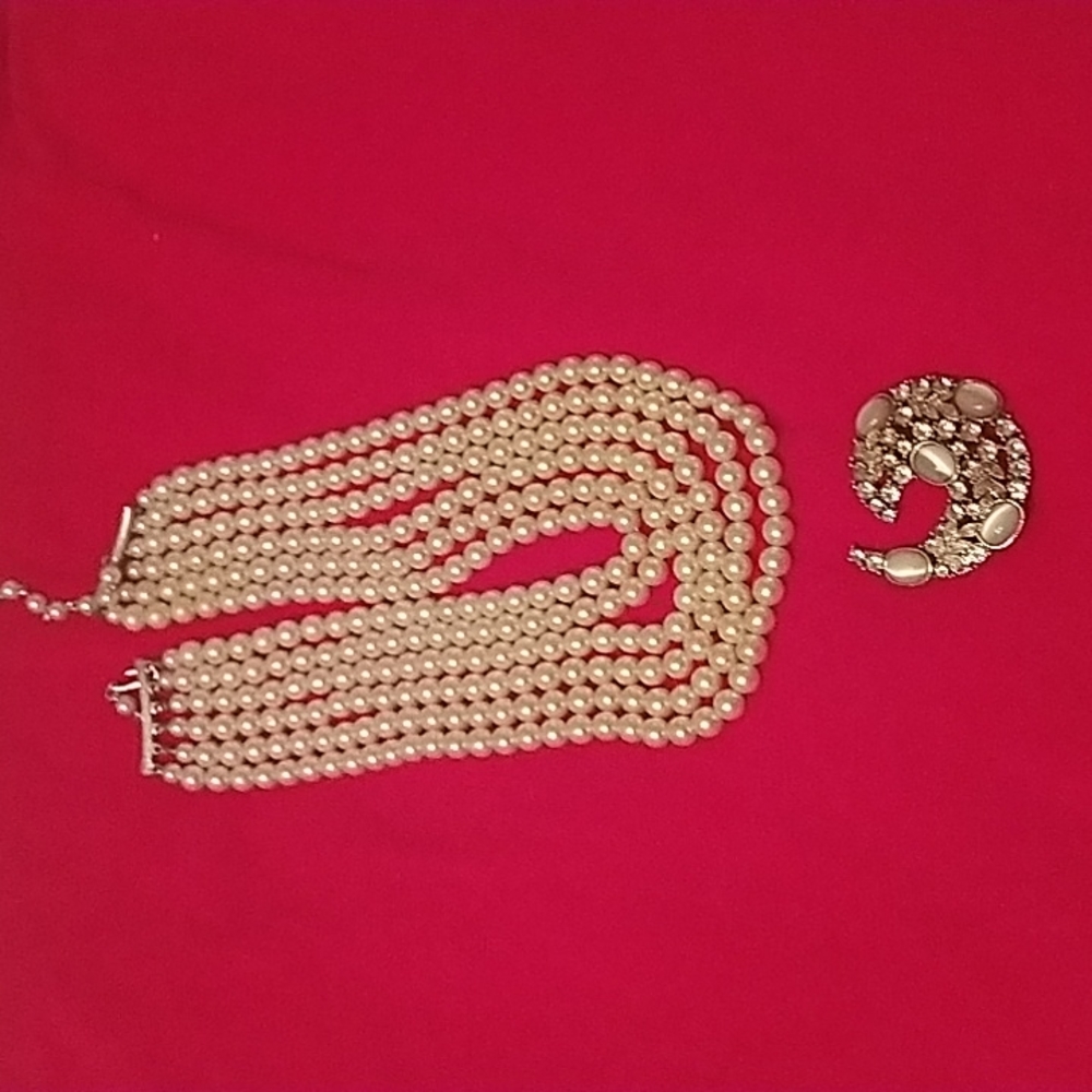 Ladies necklace and brooch